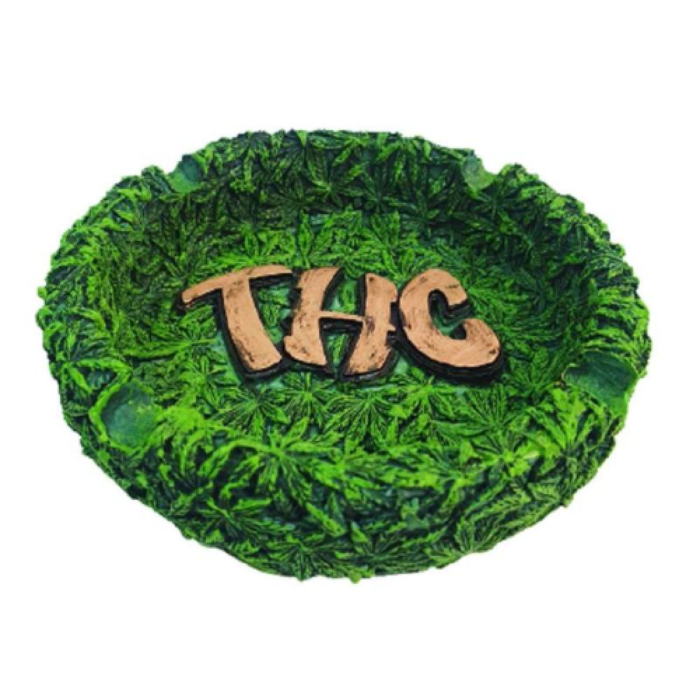 Cendrier en résine verte - THC Doré