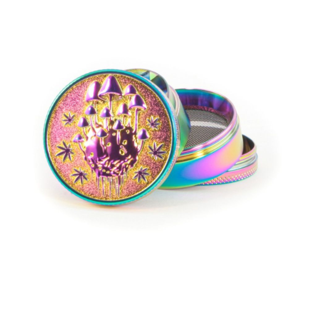 Grinder Psilocybe 3D Arc-En-Ciel - 50mm - 4 parties