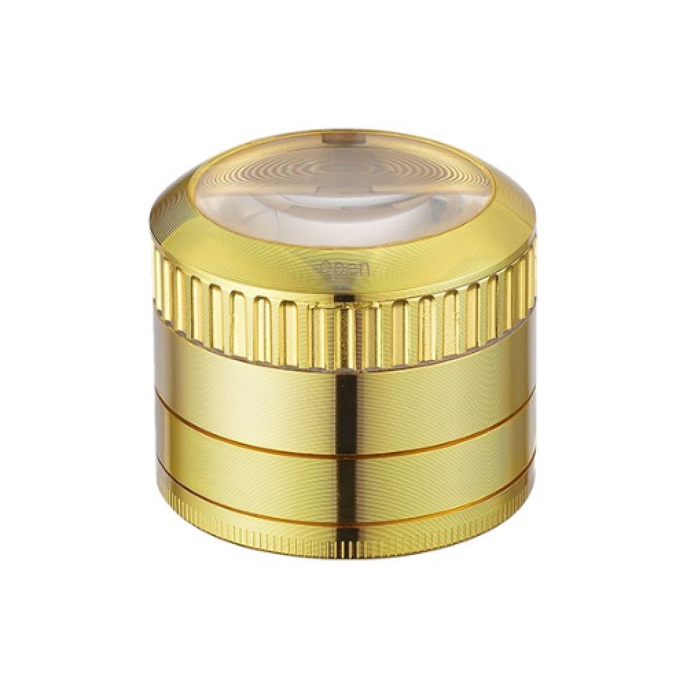 Grinder doré avec loupe - 50mm - 4 parties