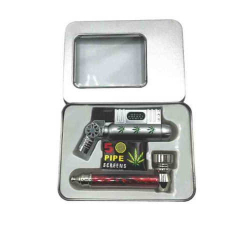 Boîte pipe avec grilles et briquet - Hashtag CBD Products