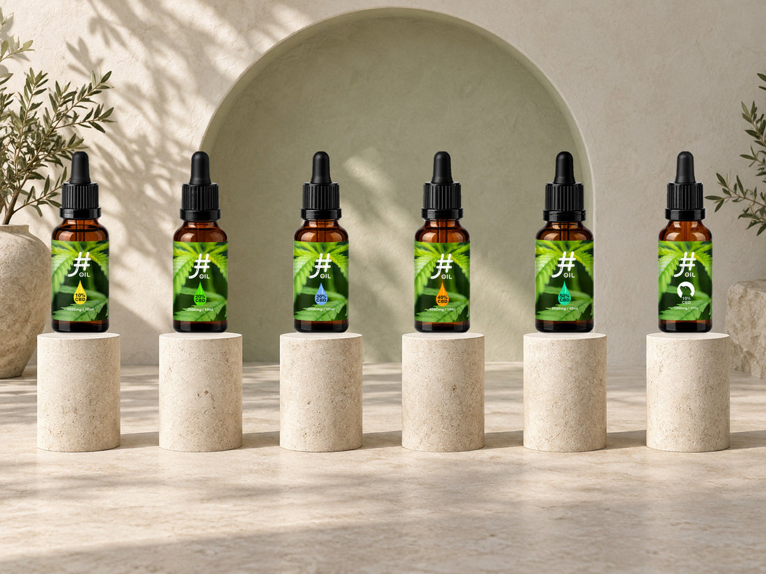 Les huiles CBD Hashtag : la gamme, de 10 % à 50 %