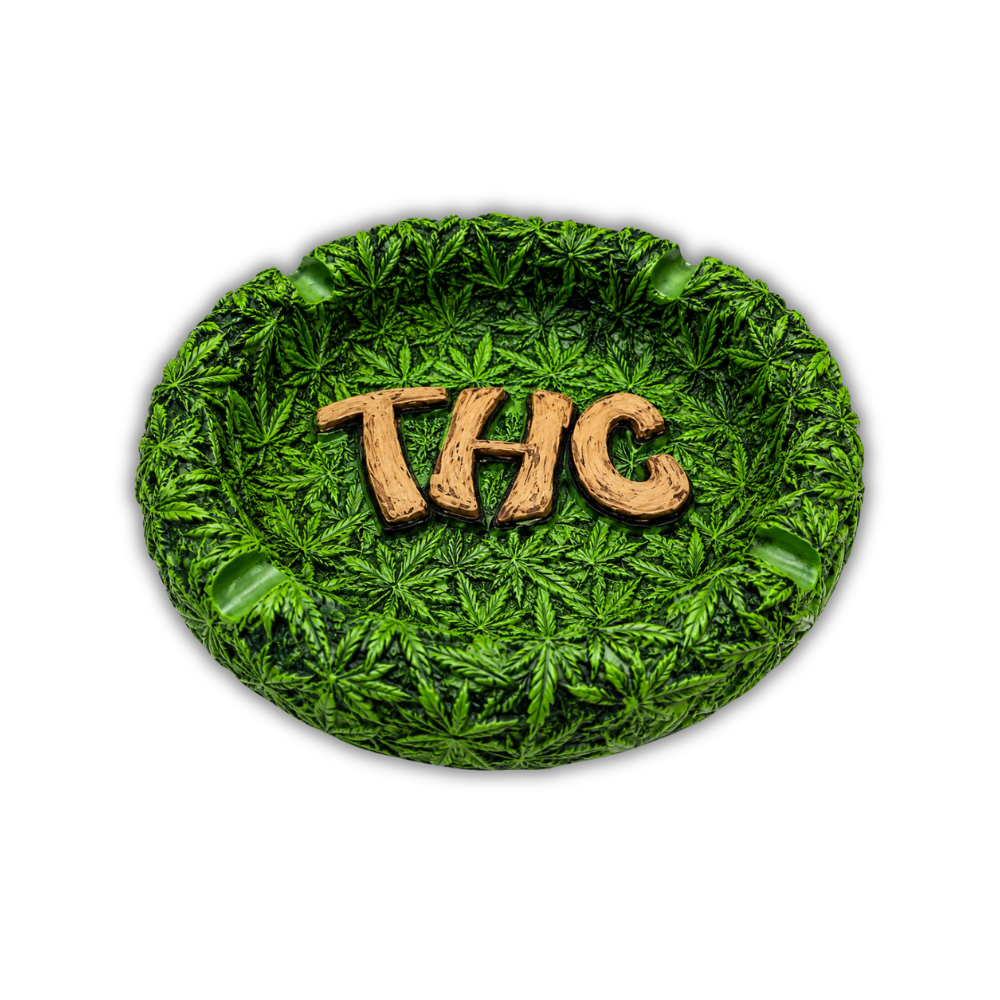 Cendrier en résine verte - THC Doré