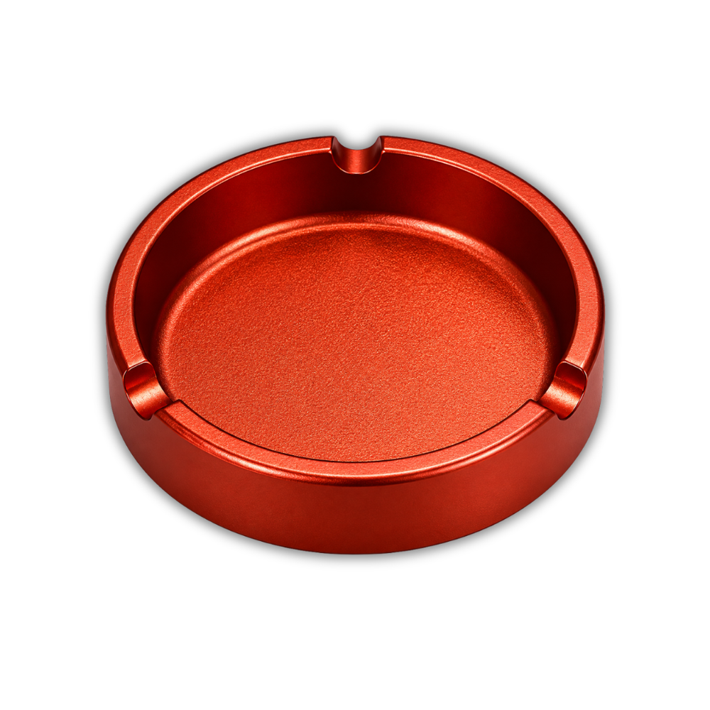 Cendrier en aluminium massif - Rouge - 9,5 cm