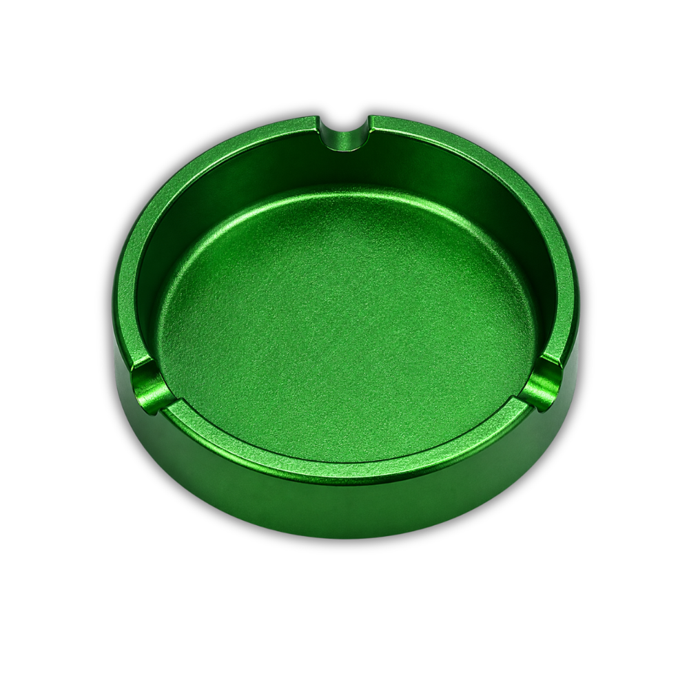Cendrier en aluminium massif - Vert - 9,5 cm