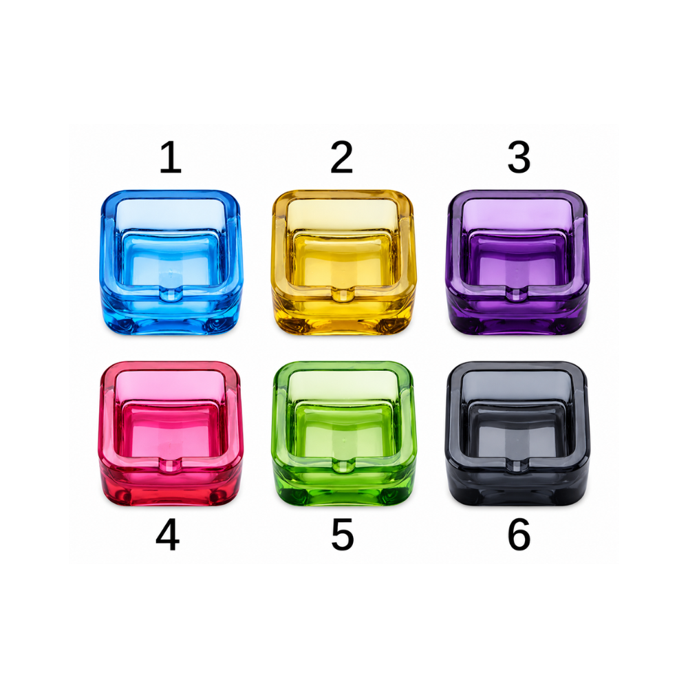 Cendrier Coloré en Verre 7,3 cm - Champ | Hashtag CBD