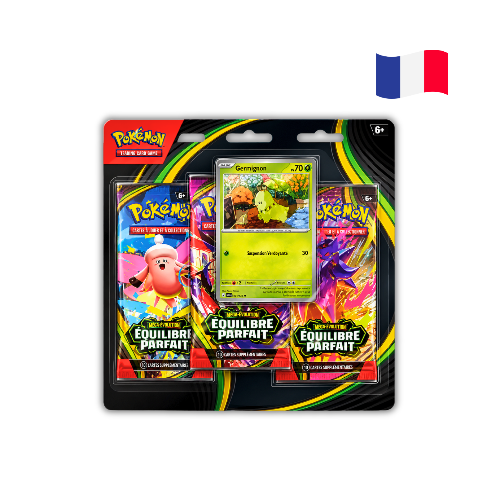 Pokémon - Méga-Évolution - Pack de 3 Boosters sous blister ME03 Équilibre Parfait Germignon (FR)