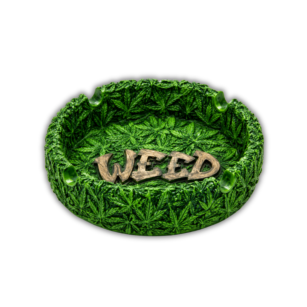 Cendrier en résine verte - Weed Doré