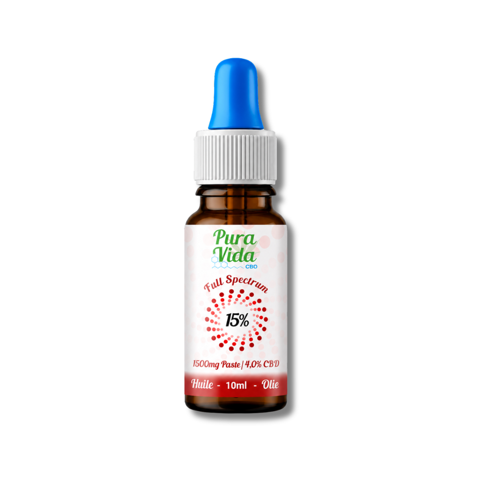 Pura Vida CBD - Huile à spectre complet 15%