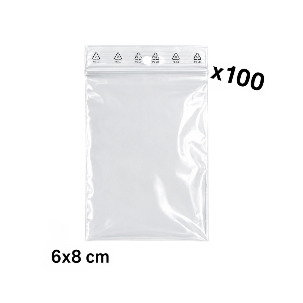Sachet Zip 50 microns 6x8 cm x100 - Récipient étanche