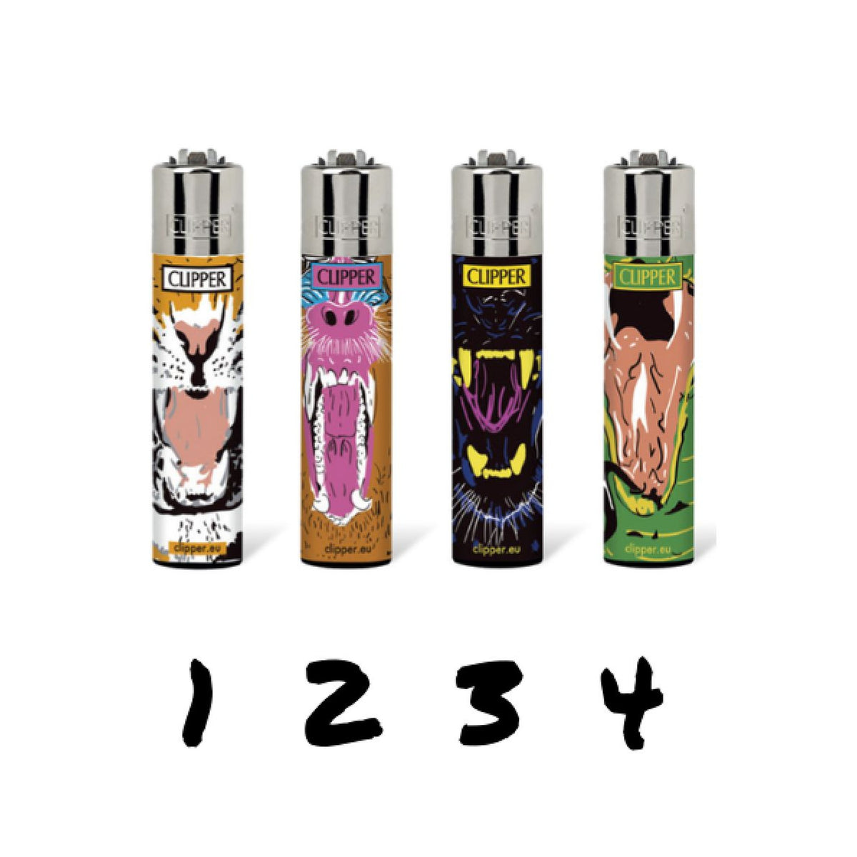 Briquet Clipper Wild Mouth - Clipper classique de couleur et design original