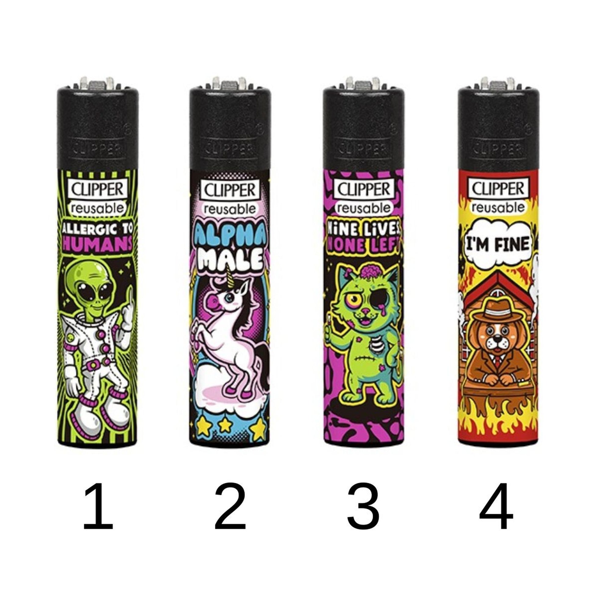 Clipper Classique Mix Slogan #14 - Briquet coloré avec design slogans amusants