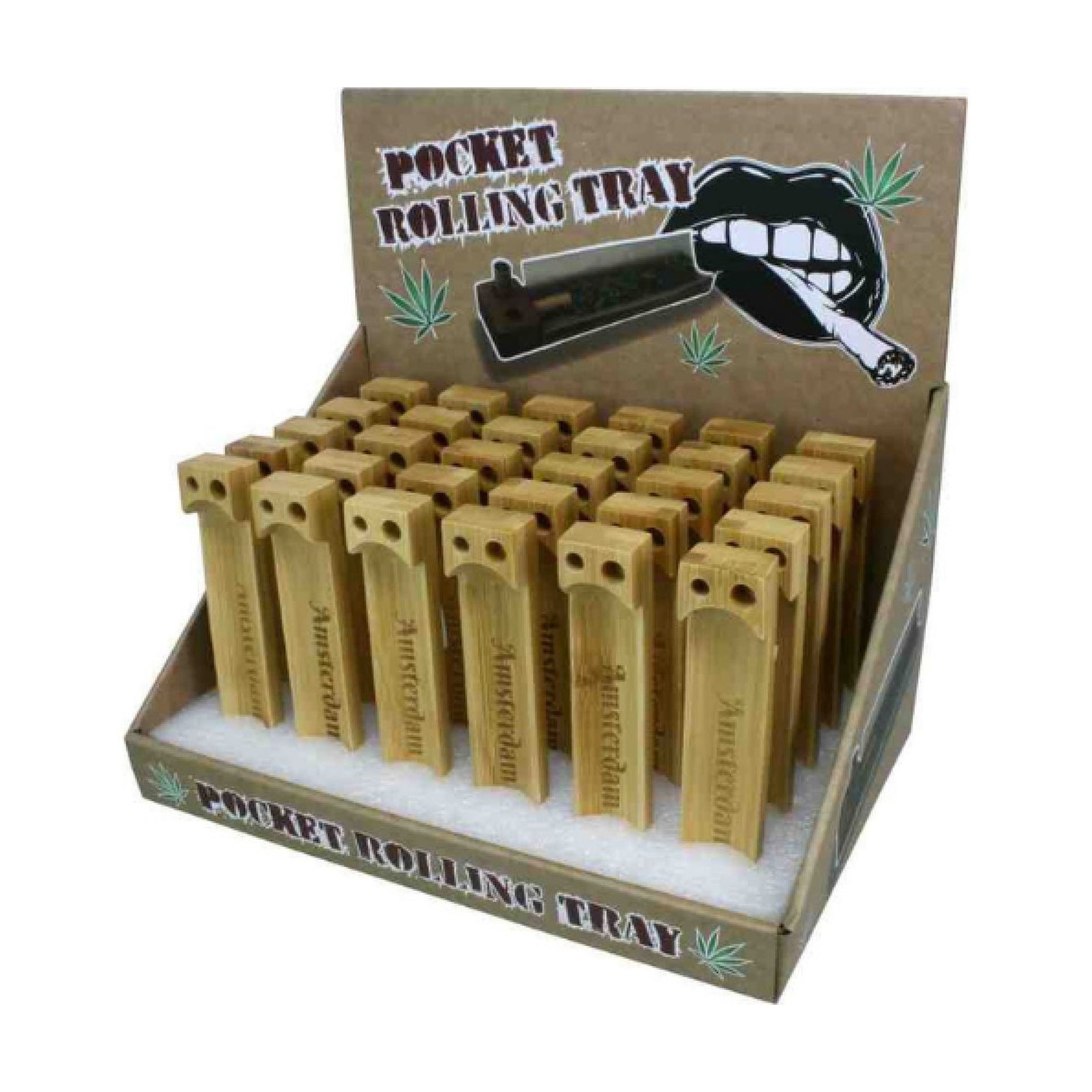 Plateau à rouler de poche Magic Leaf en bois naturel compact