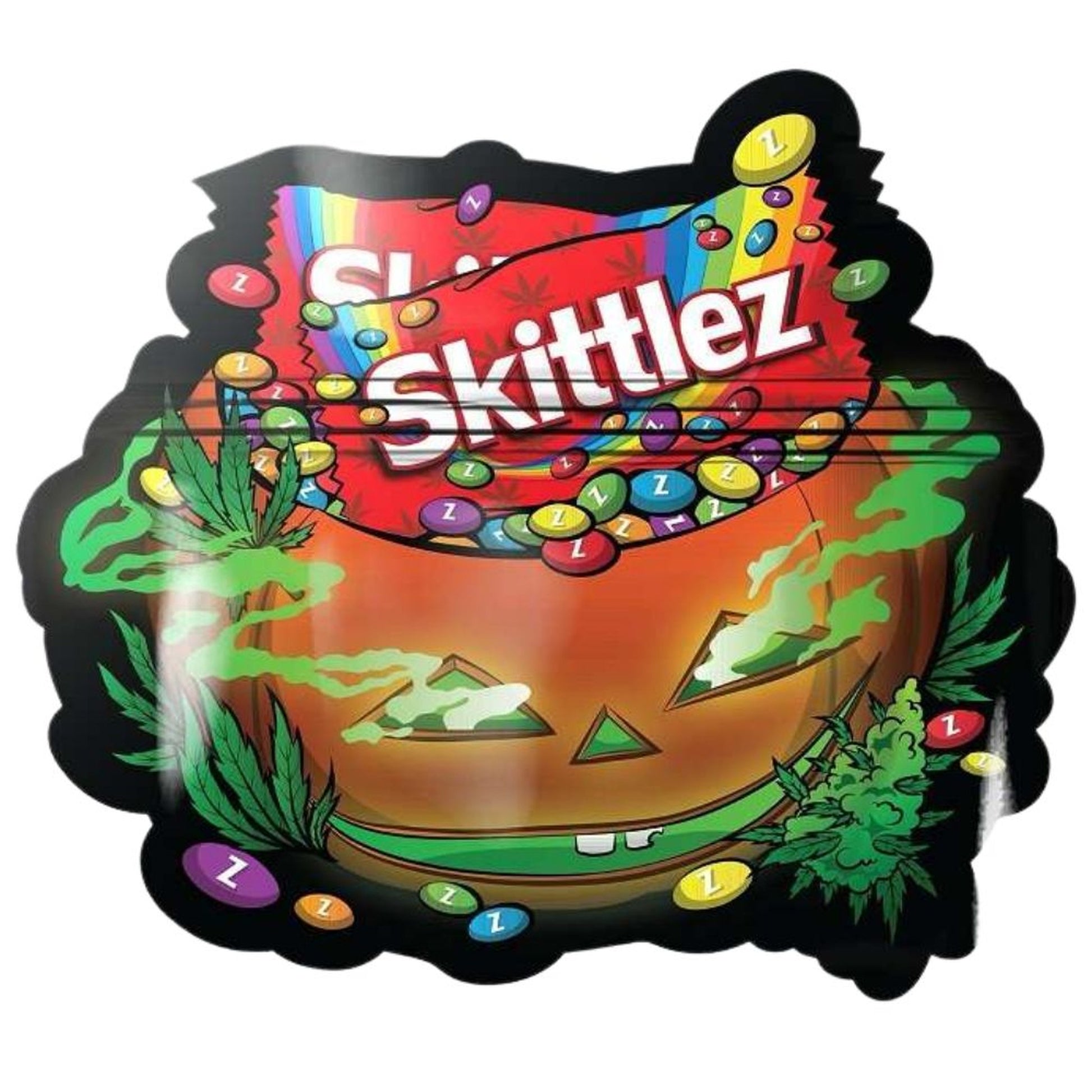 Sachet Zip Skitlez blanc 11x11 cm avec fermeture hermétique sécurisée