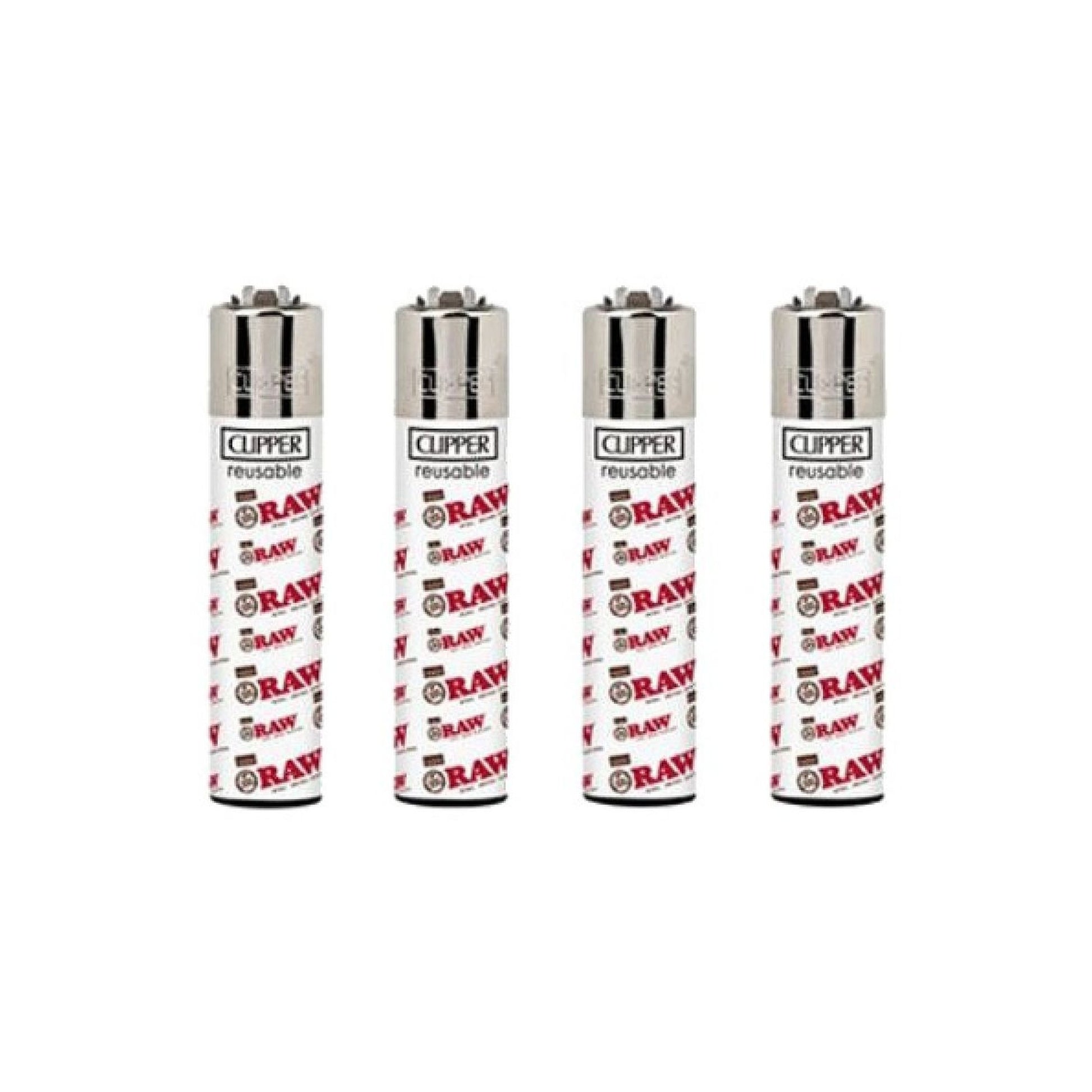 Briquet Clipper Raw Classic White - Design blanc épuré avec système remplissable