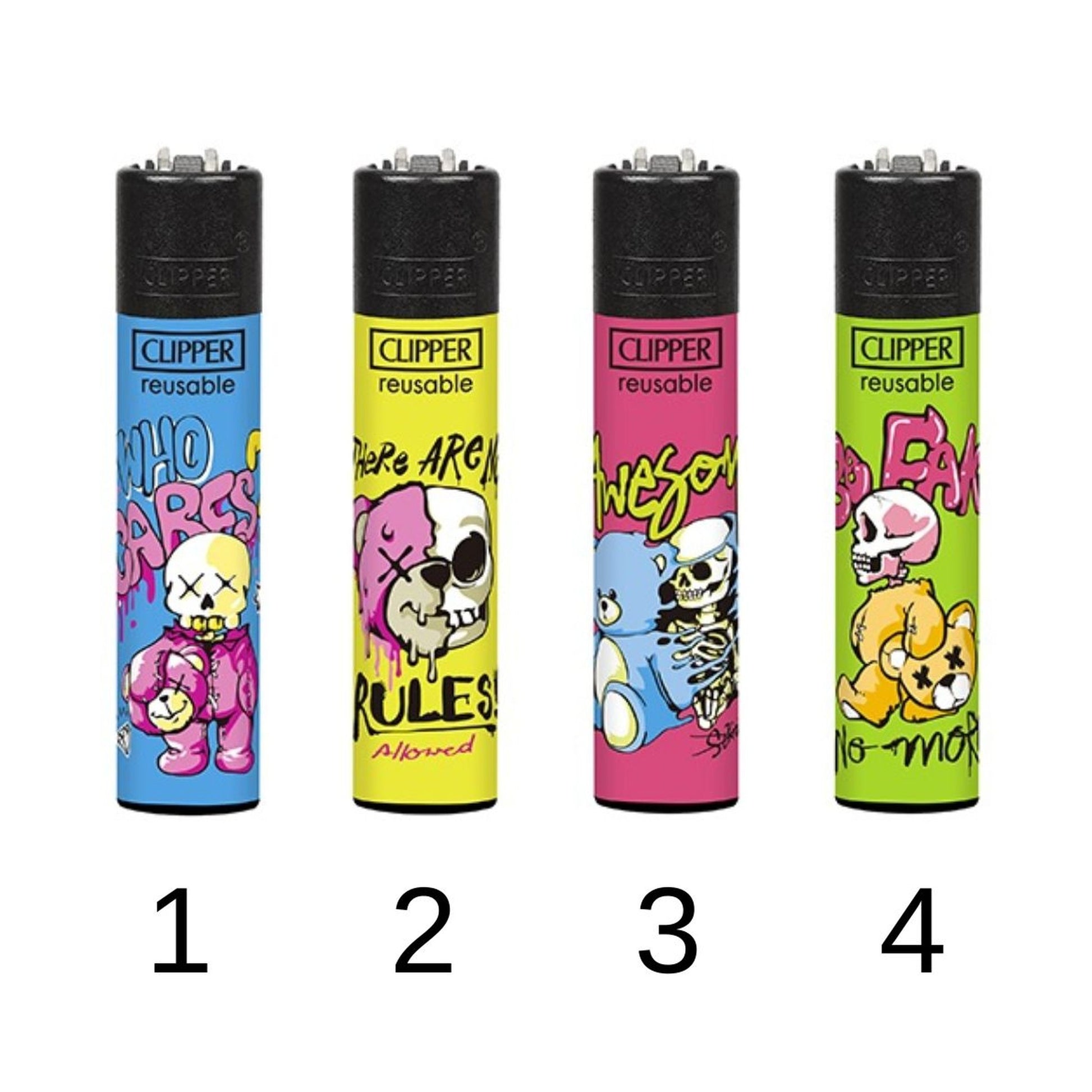 Clipper Classique Bear Skulls - Briquet réutilisable avec motif crânes d'ours