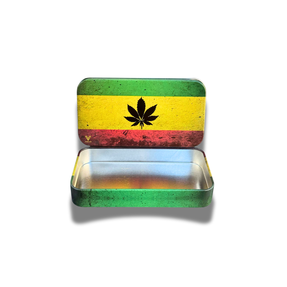 Boîte en métal Rasta Leaf (12x6,5cm)