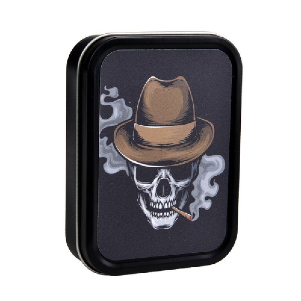 Boîte en métal - Smoking Skull (10,2x 8,3 cm)