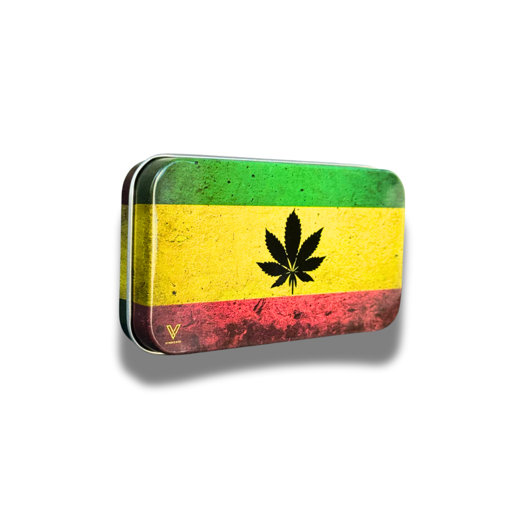 Boîte en métal Rasta Leaf (12x6,5cm)