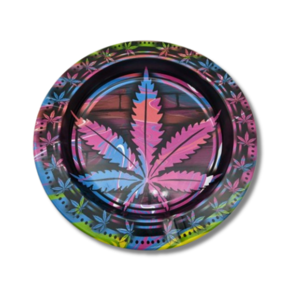 Cendrier en métal - Feuille colorée