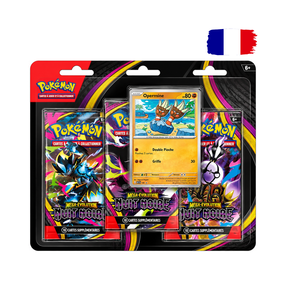 Pokémon - Méga-Évolution - Pack de 3 Boosters sous blister ME05 Nuit Noire (FR)