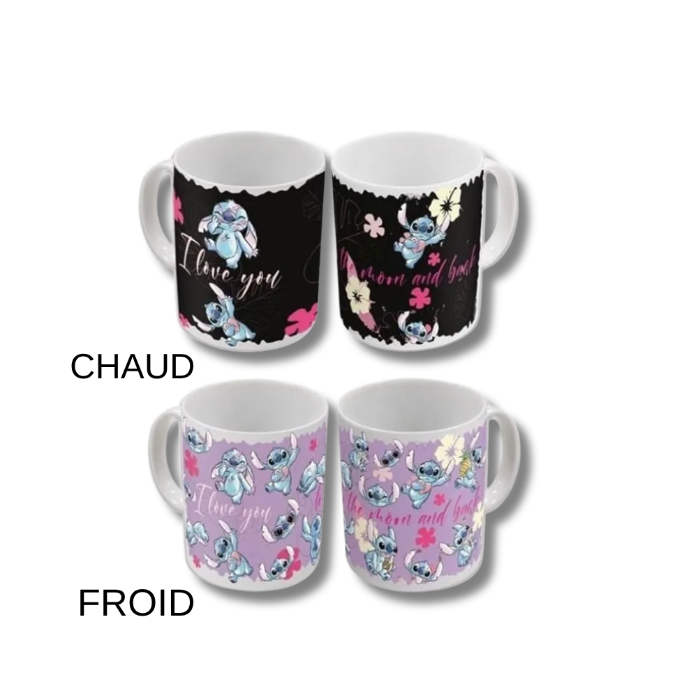 Lilo et Stitch - Mug en céramique thermoréactif en boîte cadeau "Stitch" 325 ml