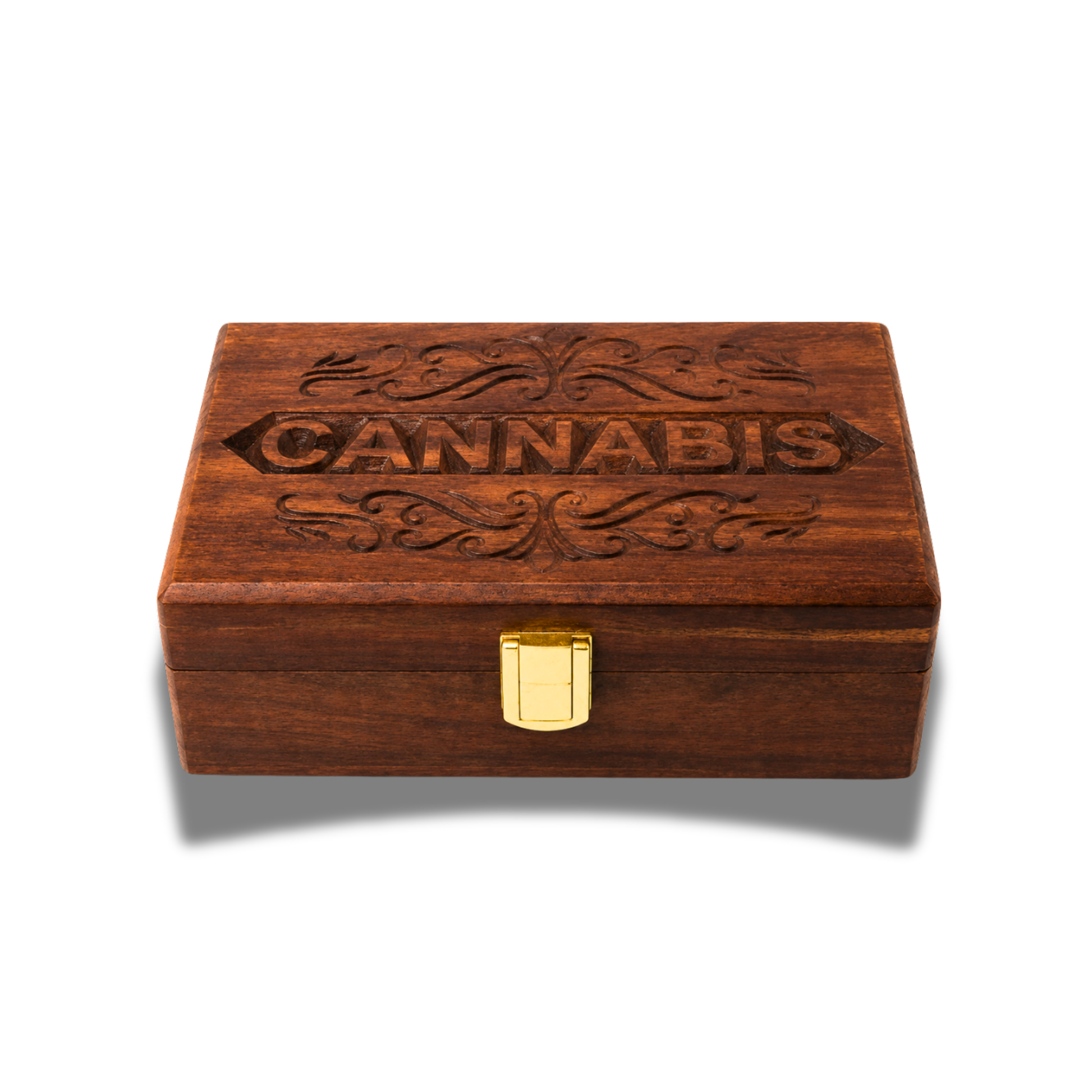 Grande boîte en bois Design cannabis - Rangement élégant