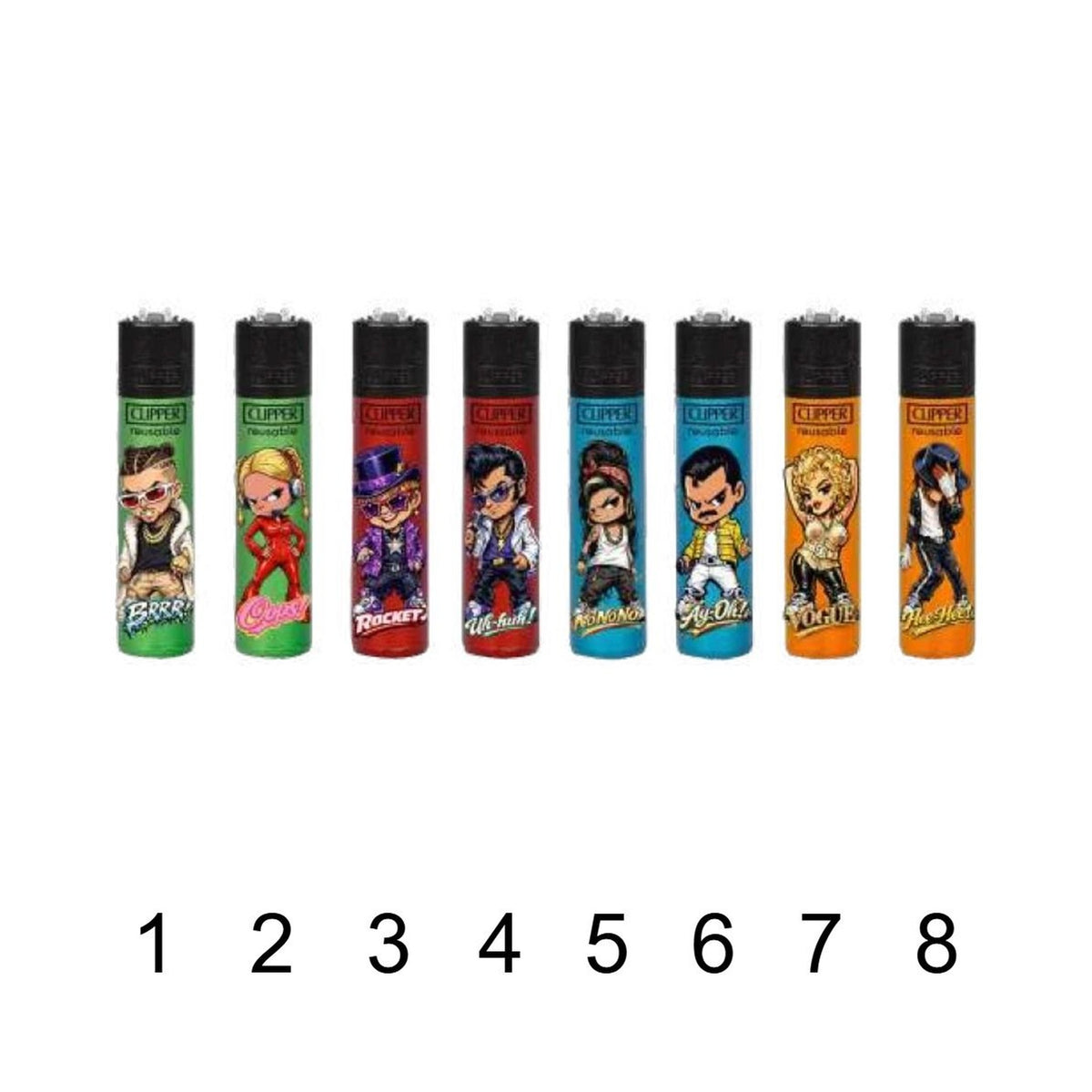 Briquet Clipper Flow Classic Music 2 édition spéciale avec motif musical sur fond neutre