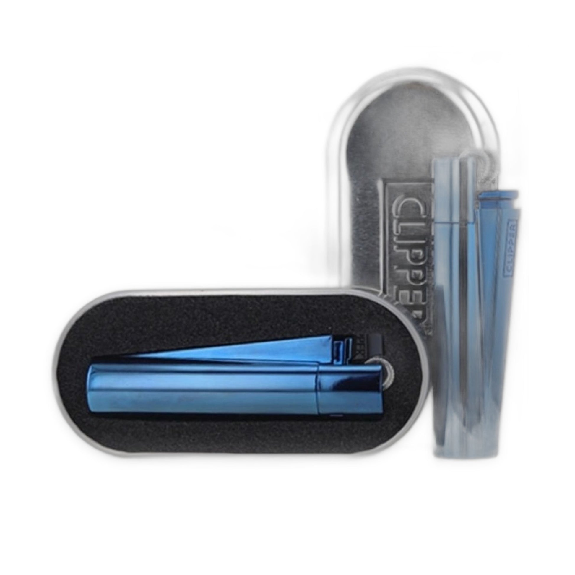 Metal Clipper Deep Blue - Briquet réutilisable métallique de couleur bleu profond