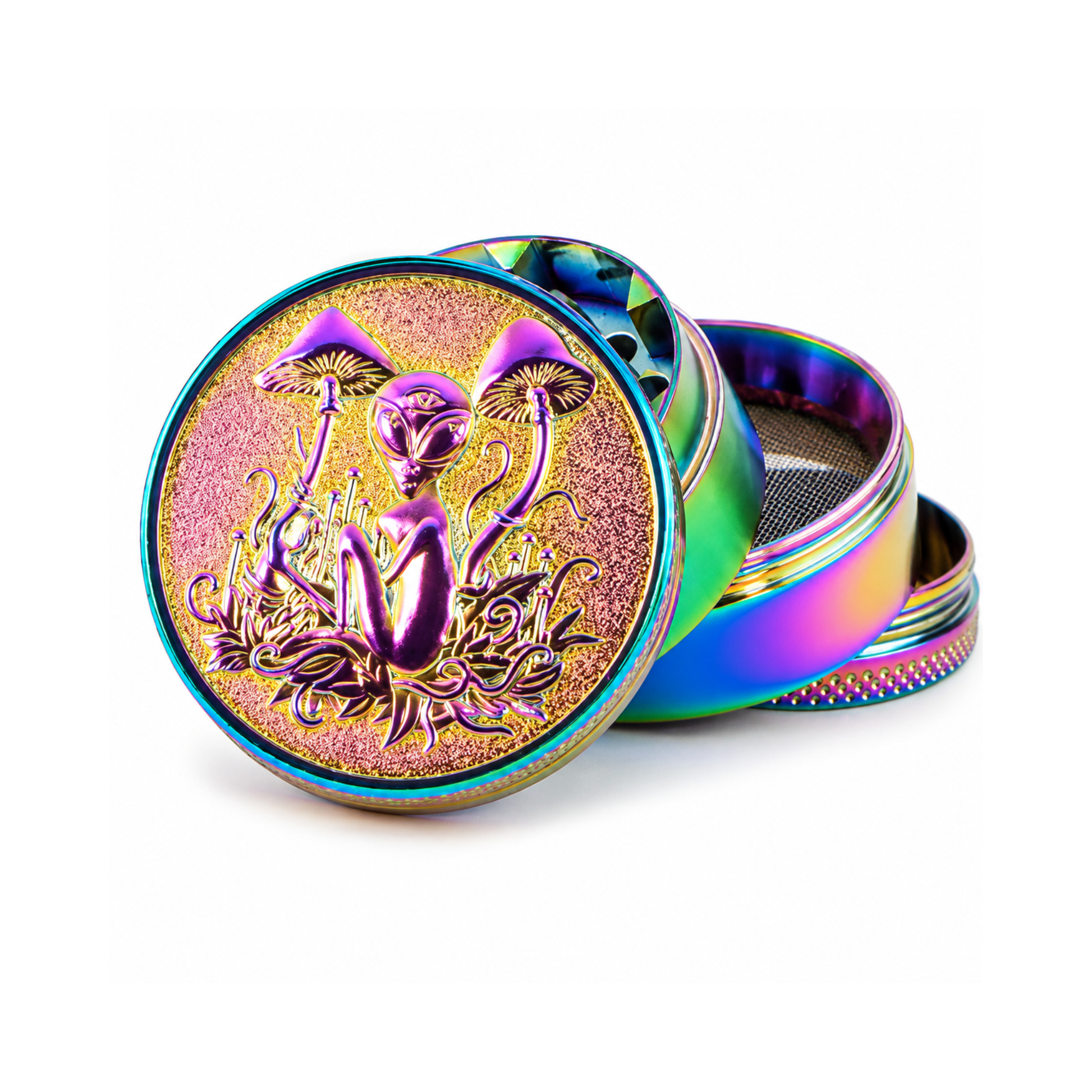 Grinder Alien Mushrooms 3D Arc-En-Ciel 50mm Fire Flow