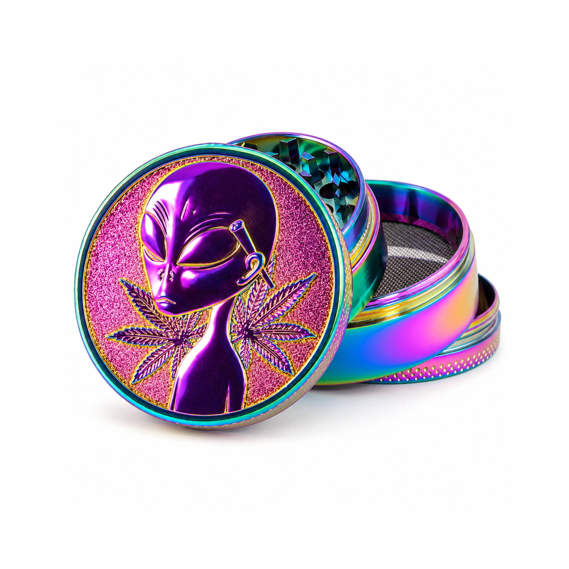Grinder Alien 3D Arc-En-Ciel 50mm Fire Flow | 4 Parties