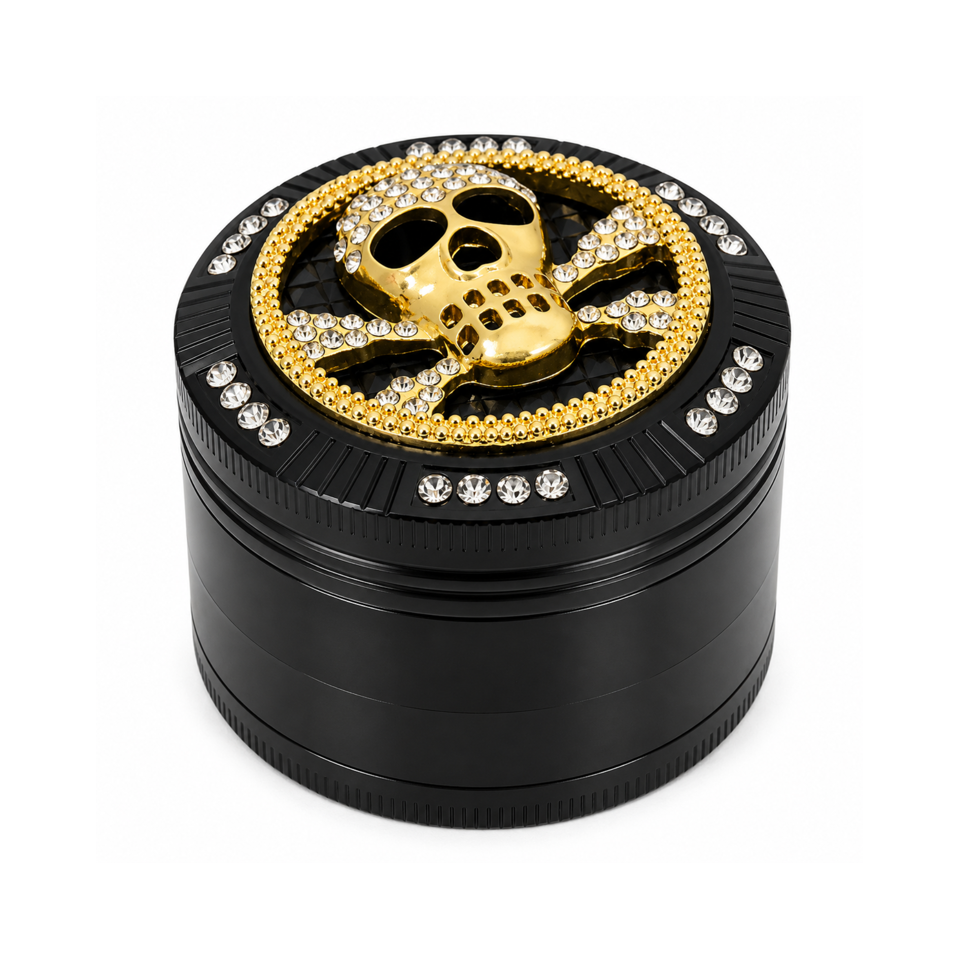 Grinder Noir Crâne Bling Bling - 50x40mm - 4 parties