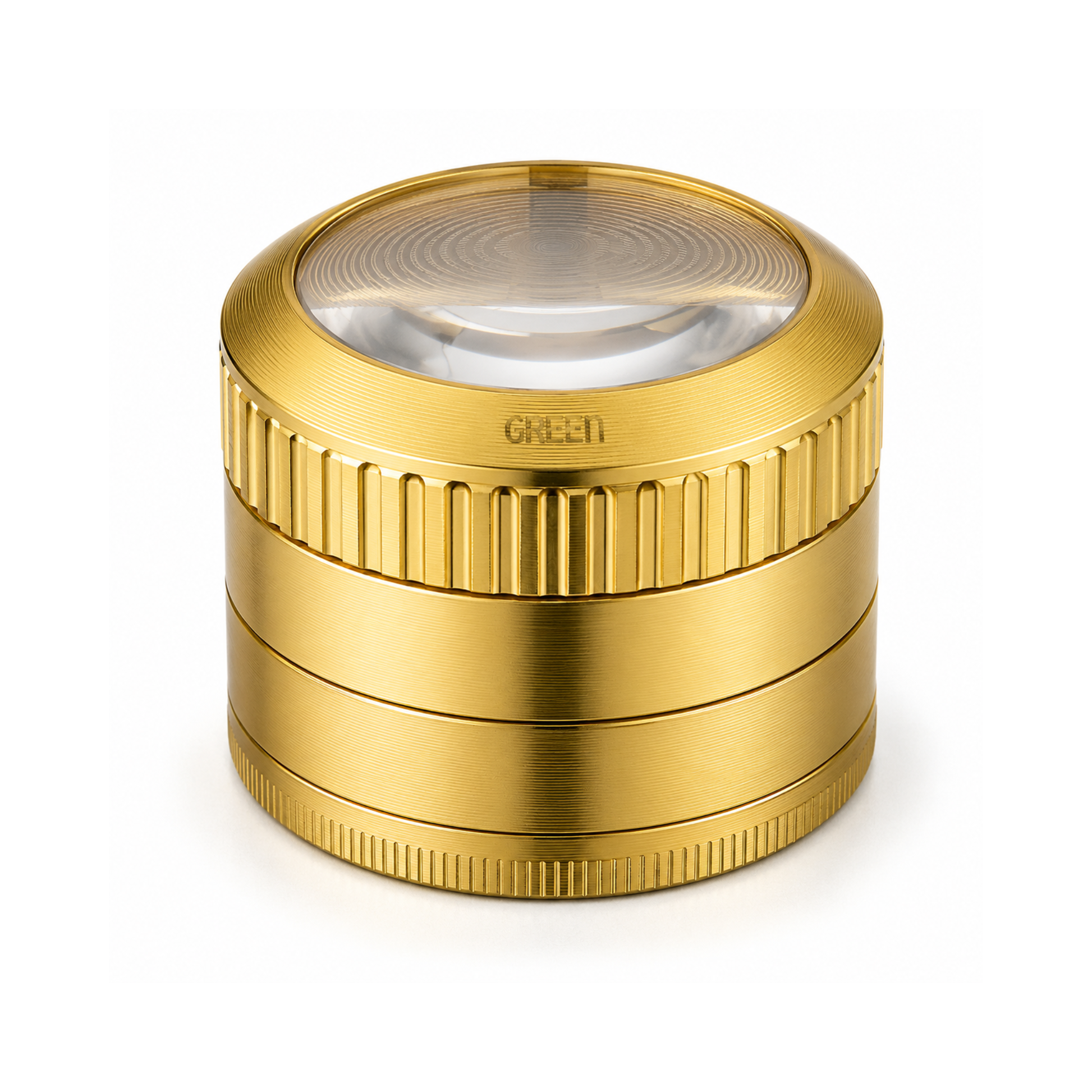 Grinder doré avec loupe - 50mm - 4 parties