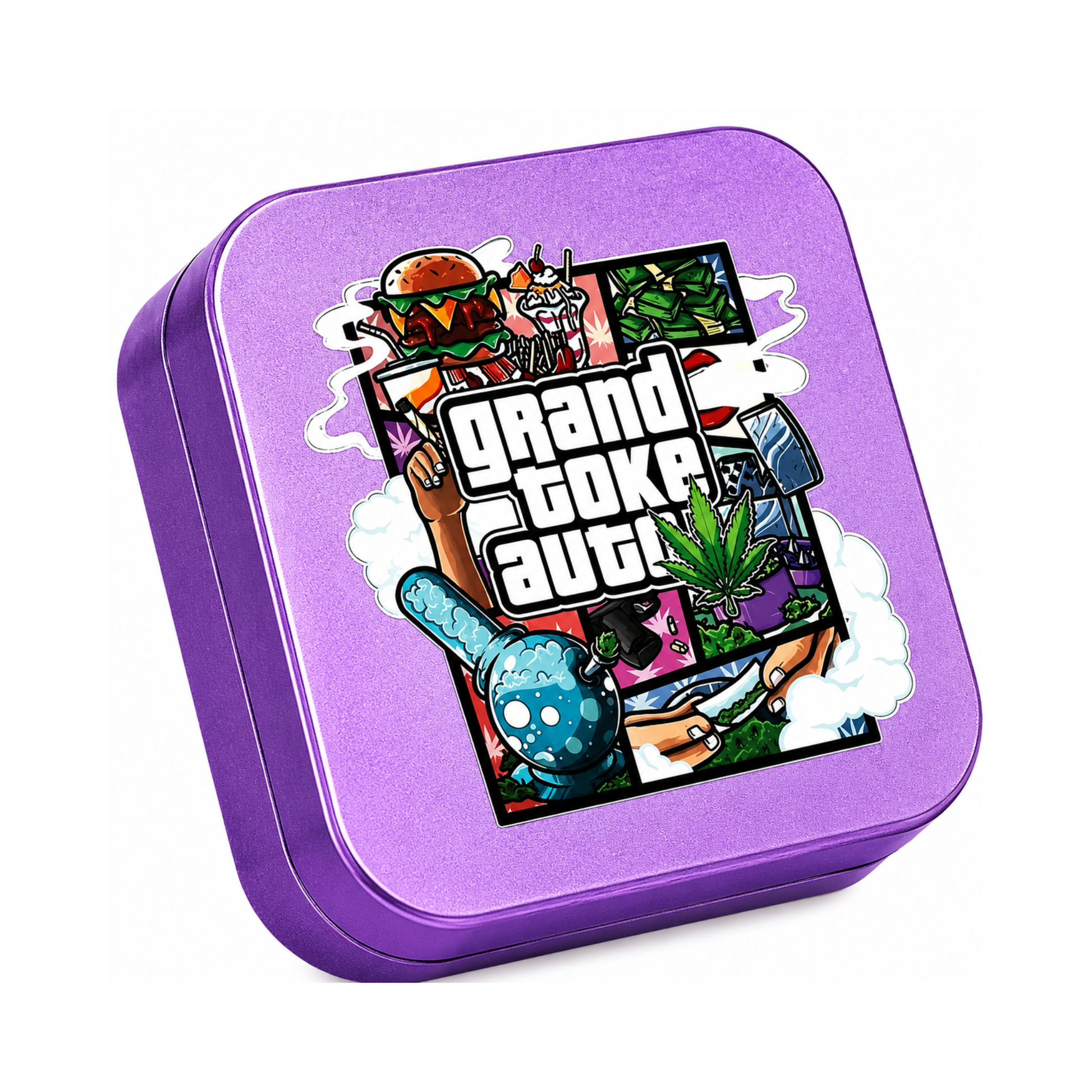 Grinder Aluminium Carré GTA Mauve 53mm - 2 Parties