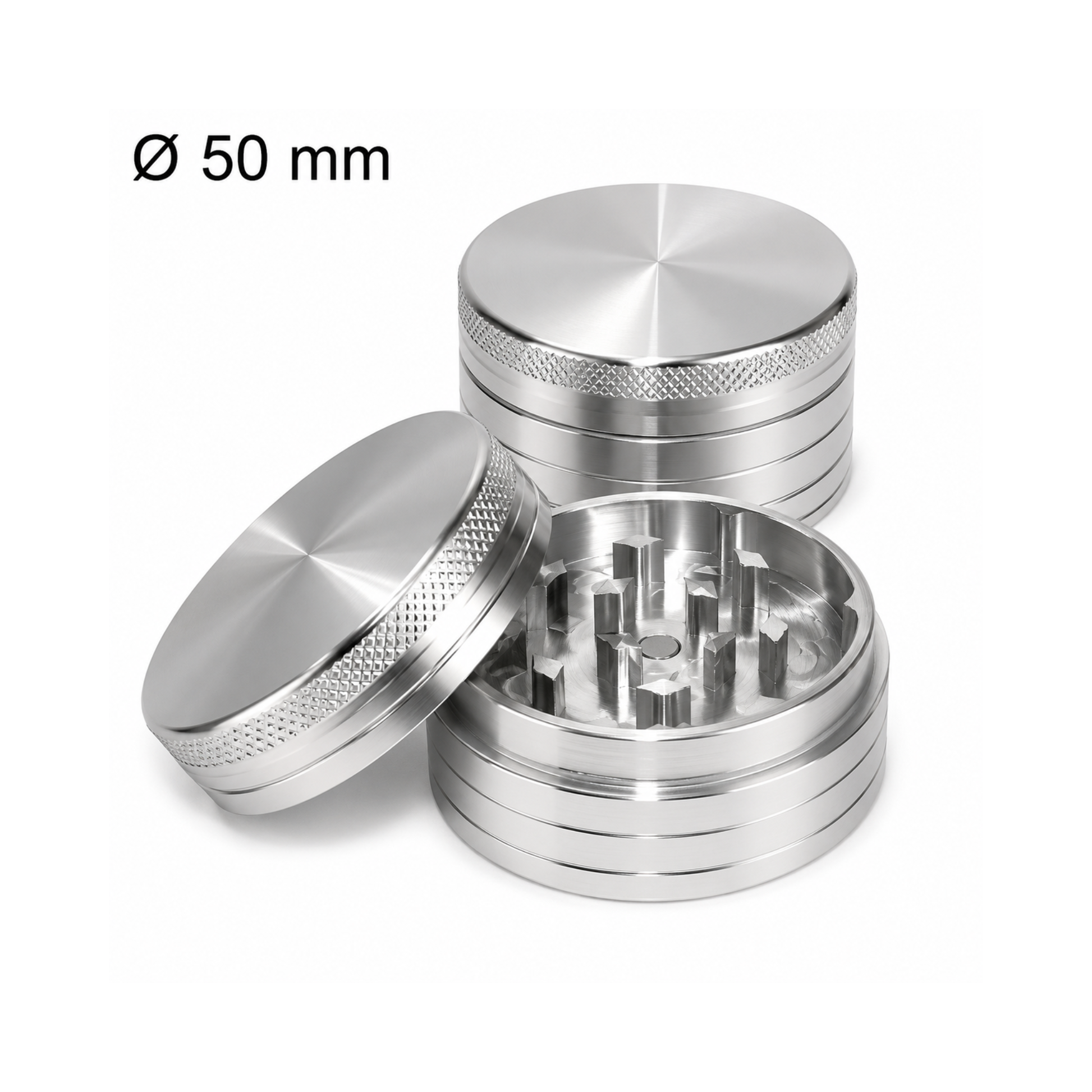 Grinder Aluminium 50 mm 2 Parties Fire Flow - Hashtag CBD