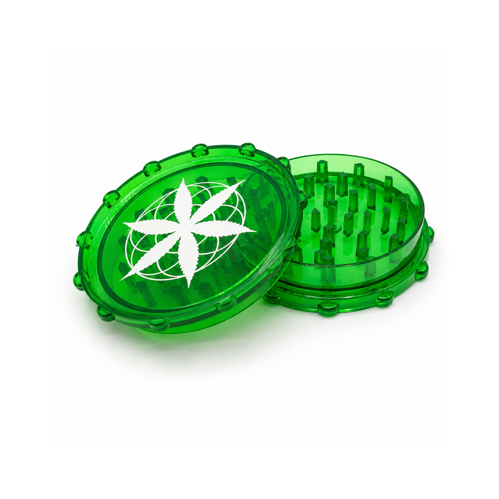 Grinder vert 75mm - Feuille de cannabis
