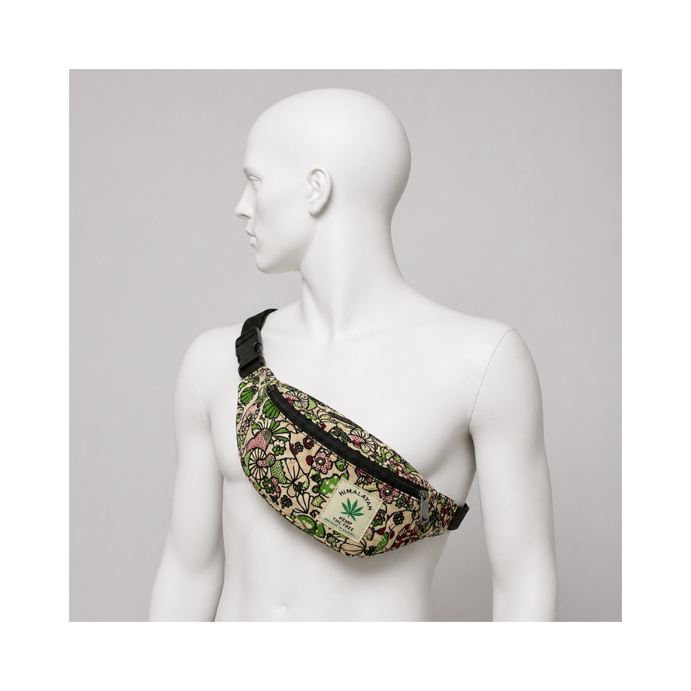 Sac banane chanvre Himalayan motifs champignons | Accessoires