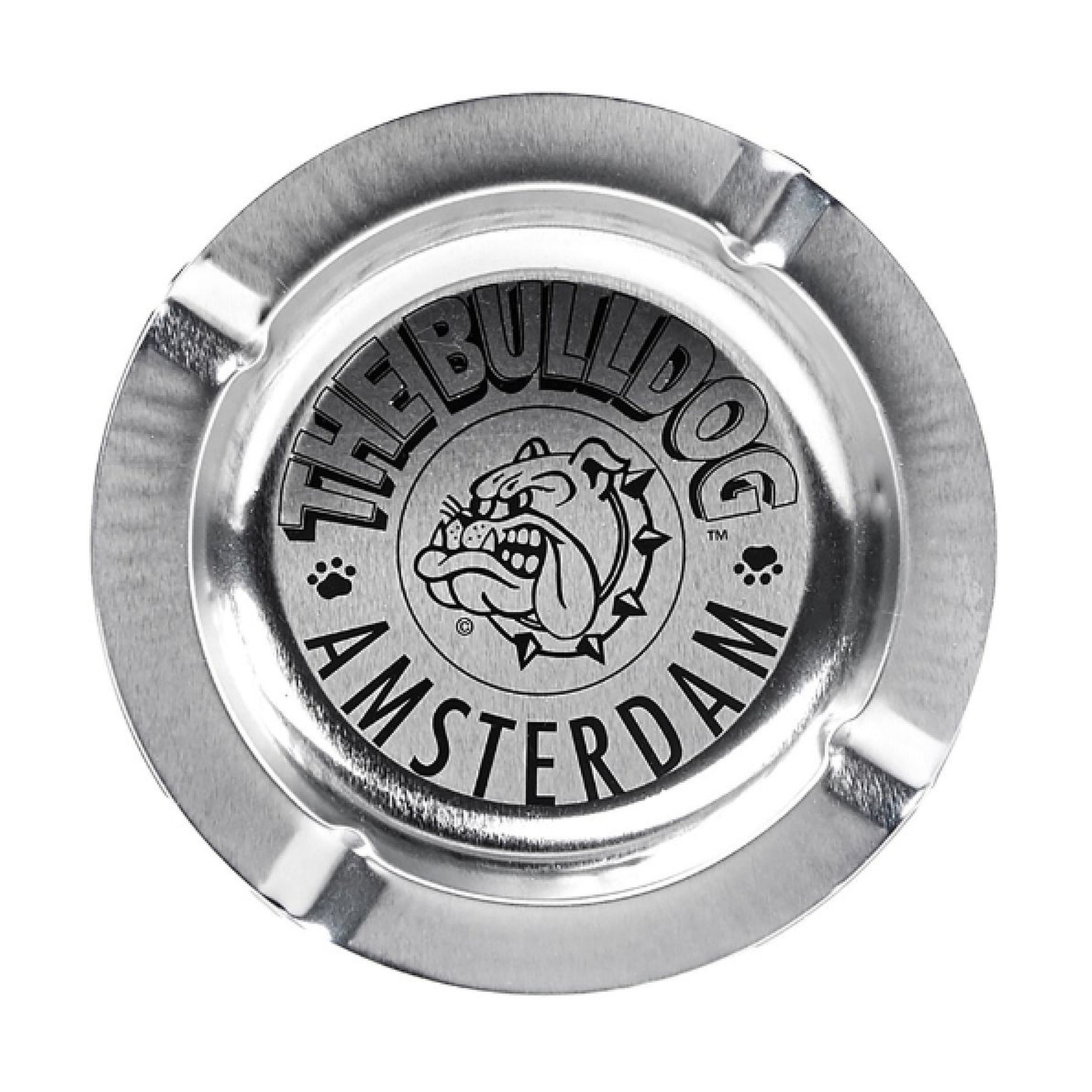 Cendrier en métal noir The Bulldog, accessoire de qualité avec logo emblématique