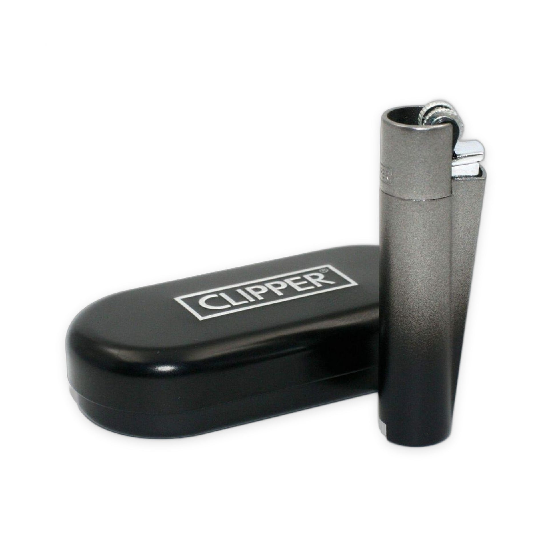 Metal Clipper Black Gradient - Briquet élégant avec dégradé noir, accessoire qualité premium