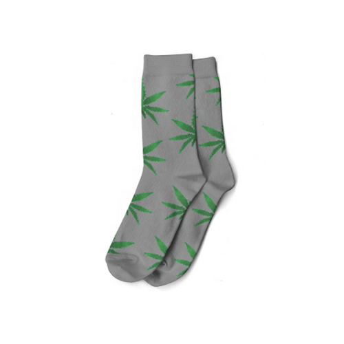 Chaussettes grises et feuilles vertes - Hashtag CBD Products