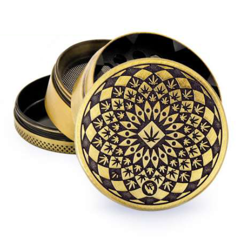 Grinder Fire-Flow Gold Leave Pattern - 50mm - 4 parties