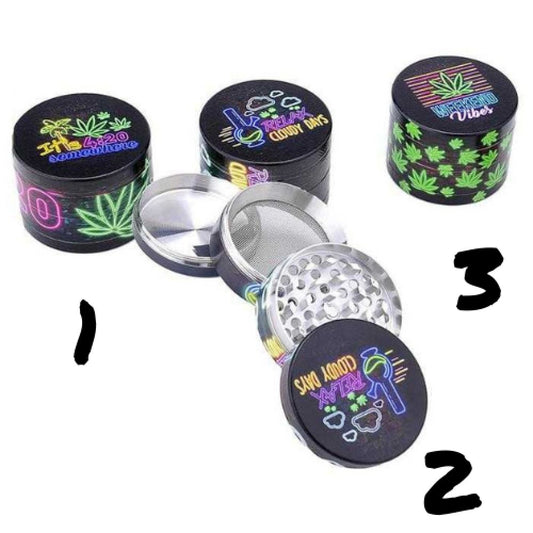 Grinder Métal Néons - 50 mm - 4 parties - Hashtag CBD Products