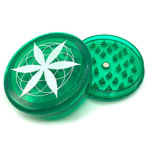 Grinder vert 60mm - Feuille de cannabis - Hashtag CBD Products