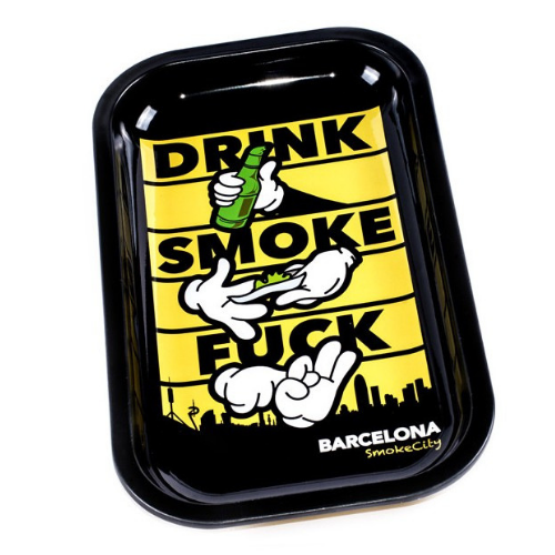 Grand plateau en métal - Barcelona Smoke City - Hashtag CBD Products