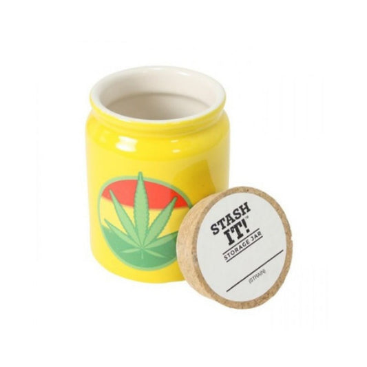 Pot en céramique feuille rasta jaune 300ml